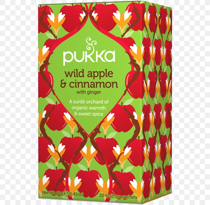 Pukka Wild Apple & Cinnamon Tea 20 Sachets Pukka Teas Wild Apple & Cinnamon Pukka Herbs Pukka Three Mint Herbal Tea, PNG, 800x800px, Tea, Cinnamon, Flower, Food, Fruit Download Free
