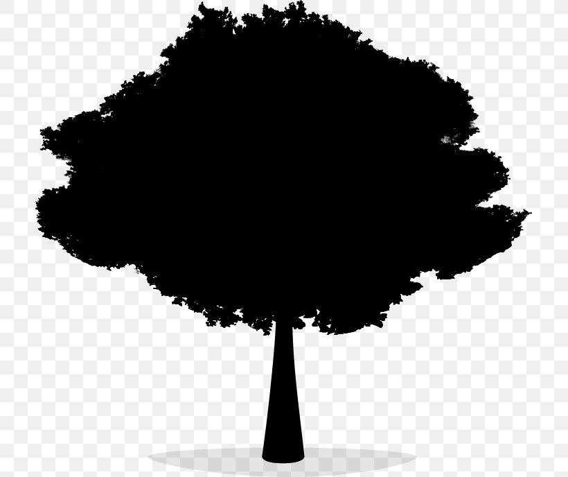 Tree Silhouette Font Leaf Sky, PNG, 717x688px, Tree, Art, Black, Blackandwhite, Leaf Download Free