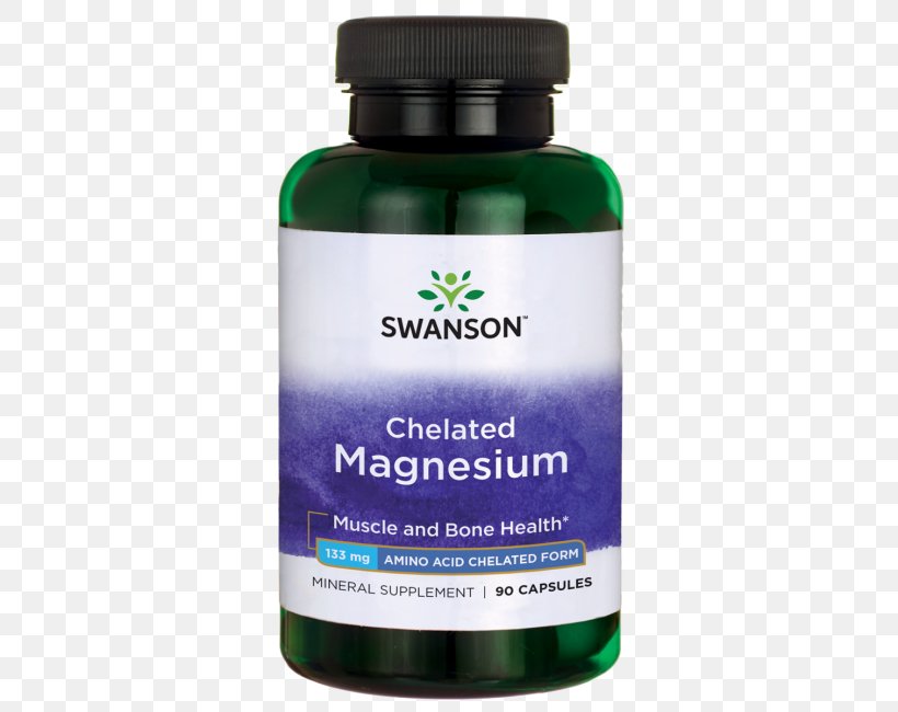 Dietary Supplement Magnesium Glycinate Swanson Health Products Chelation, PNG, 650x650px, Dietary Supplement, Calcium, Calcium Citrate, Capsule, Chelation Download Free