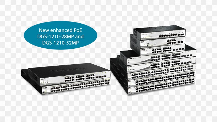 Power Over Ethernet Network Switch Small Form-factor Pluggable Transceiver Gigabit Ethernet Computer Network, PNG, 1664x936px, 19inch Rack, Power Over Ethernet, Computer Network, Data, Dlink Download Free