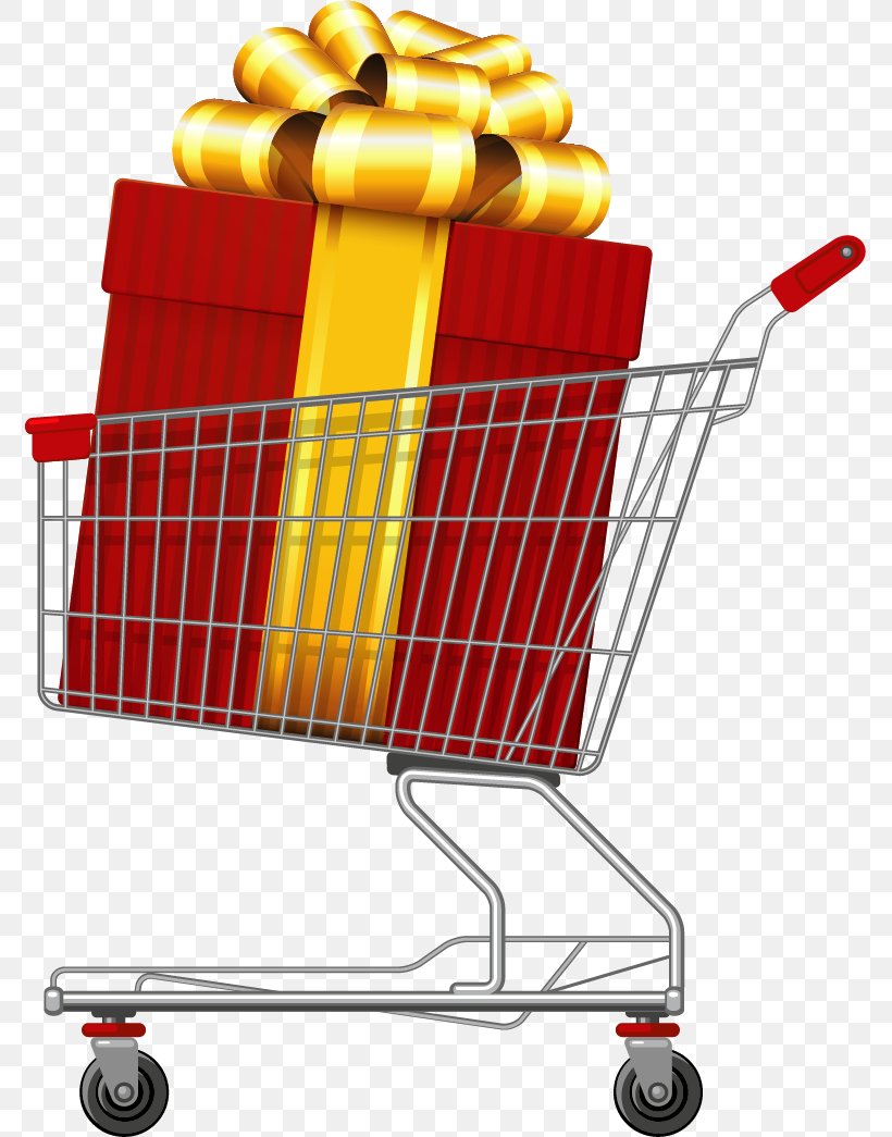 Vector Hand-painted Gift Shopping Car, PNG, 773x1045px, Shopping Cart, Cart, Designer, Pattern, Product Design Download Free