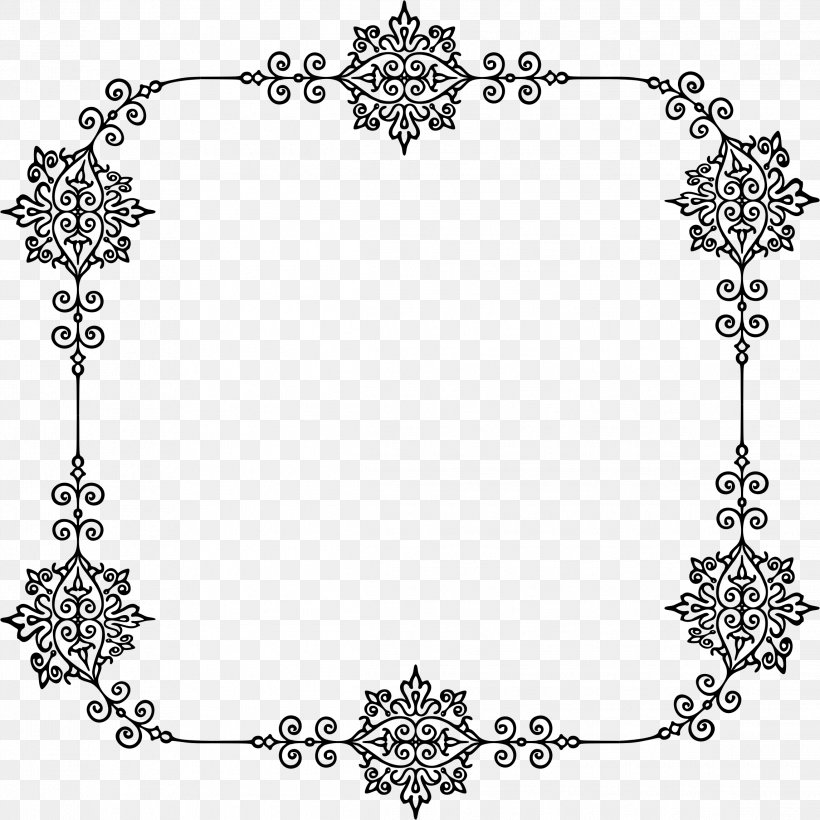 Picture Frames Clip Art, PNG, 2292x2292px, Picture Frames, Area, Black And White, Body Jewelry, Electrical Network Download Free