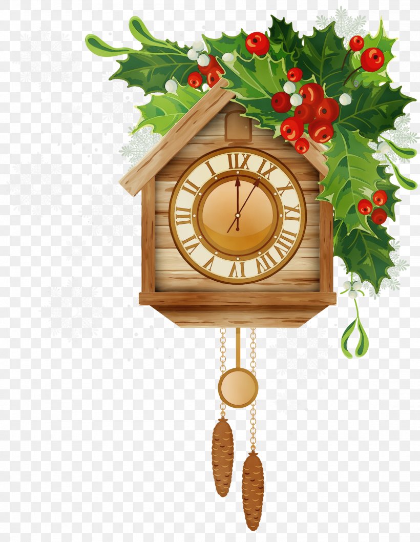 Holly, PNG, 2323x3000px, Watercolor, Clock, Cuckoo Clock, Furniture, Holly Download Free