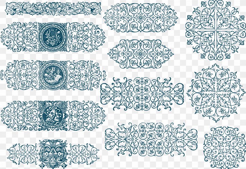 Lace Ornament, PNG, 5621x3879px, Lace, Motif, Ornament, Scroll, Template Download Free