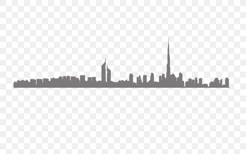E-Walls Studio Dubai Skyline Silhouette, PNG, 729x516px, Ewalls Studio, Black And White, City, Cityscape, Color Download Free