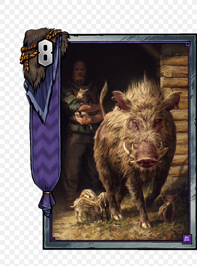 Wild Boar Gwent: The Witcher Card Game Boar Hunting Geralt Of Rivia, PNG, 1071x1448px, Wild Boar, Boar Hunting, Cd Projekt, Drawing, Fauna Download Free