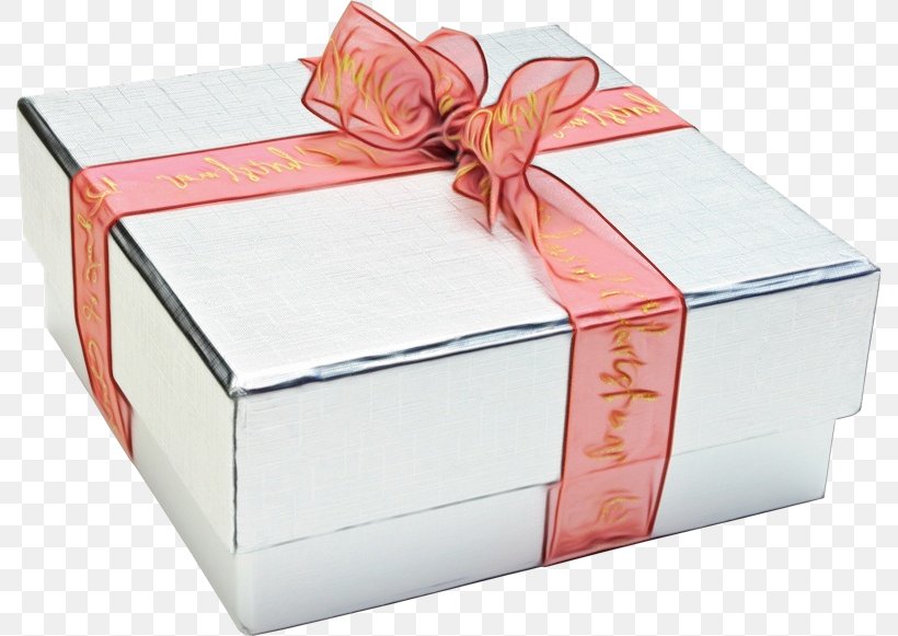 Box Present Pink Ribbon Gift Wrapping, PNG, 790x581px, Watercolor, Box, Gift Wrapping, Material Property, Packing Materials Download Free
