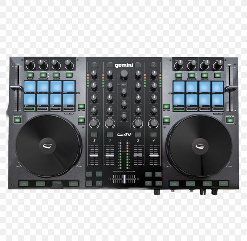 DJ Controller Gemini G2V Disc Jockey MIDI Controllers Gemini Sound Products, PNG, 800x800px, Dj Controller, Audio, Audio Equipment, Audio Mixers, Audio Mixing Download Free