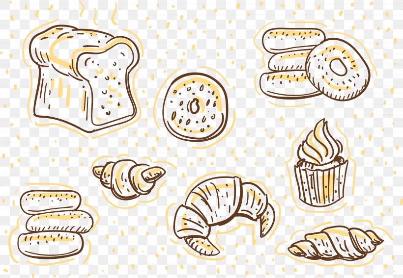 Bakery Croissant Bagel Illustration, PNG, 5701x3943px, Bakery, Bagel, Croissant, Drawing, Food Download Free