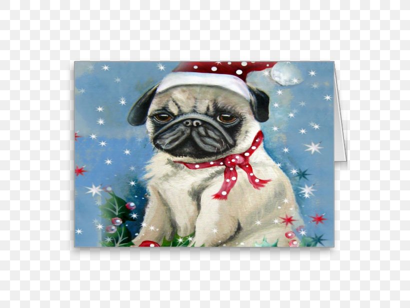 Puggle Puppy Dog Breed Greeting & Note Cards, PNG, 615x615px, Pug, Breed, Carnivoran, Christmas, Christmas Card Download Free
