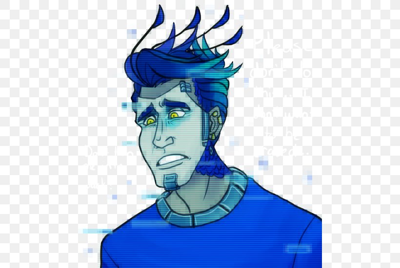 Cartoon Homo Sapiens Legendary Creature Facebook, PNG, 500x551px, Cartoon, Art, Blue, Electric Blue, Face Download Free