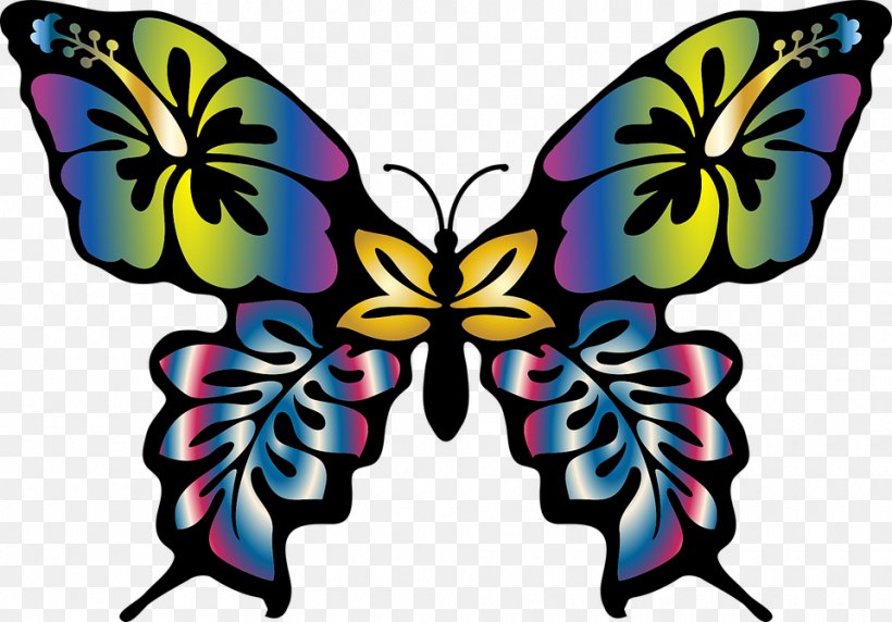 Butterfly Color Gradient Clip Art, PNG, 960x670px, Butterfly, Animal Coloration, Artwork, Brush Footed Butterfly, Color Download Free