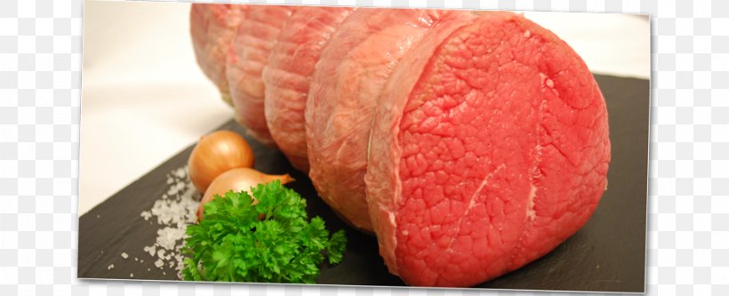 Sirloin Steak Roast Beef Ham Game Meat Silverside, PNG, 955x388px, Watercolor, Cartoon, Flower, Frame, Heart Download Free