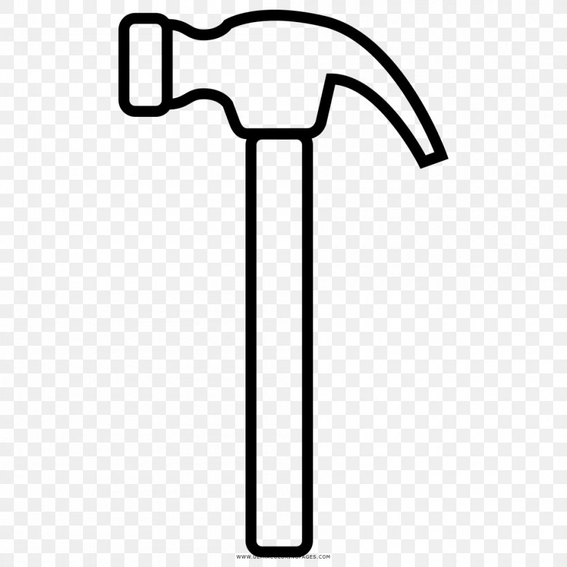 Drawing Hammer Coloring Book Line Art, PNG, 1000x1000px, Drawing, Black And White, Coloring Book, Hammer, House Download Free