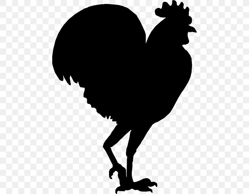 Rooster Silhouette Clip Art, PNG, 476x640px, Rooster, Beak, Bird, Black And White, Chicken Download Free