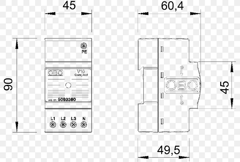 Surge Protection Devices Overvoltage OBO Surge Protection For Power Supply Surge Protection 11112C13 Electrical Bonding, PNG, 800x553px, Surge Protection Devices, Area, Black And White, Diagram, Drawing Download Free