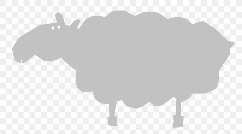 Sheep Cartoon Clip Art, PNG, 2400x1330px, Sheep, Animal, Black And White, Cartoon, Cattle Download Free