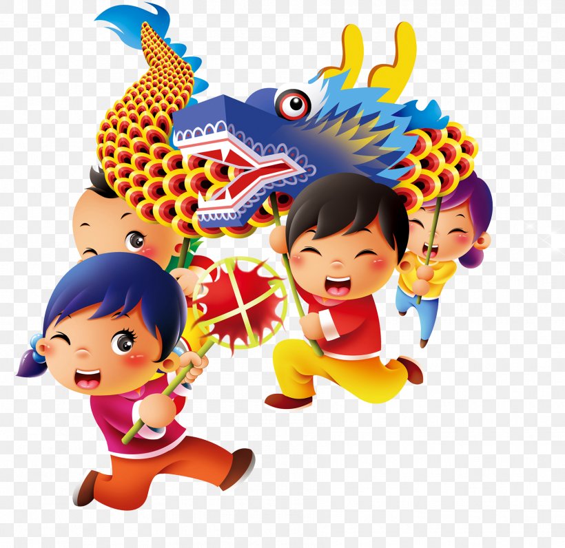 Dragon Dance Lion Dance Cartoon Chinese New Year, PNG, 1785x1734px, Dragon Dance, Art, Boy, Cartoon, Child Download Free