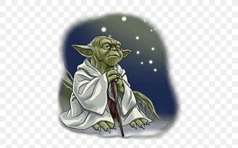 Sticker Yoda Cartoon Telegram Illustration, PNG, 512x512px, Sticker, Cartoon, Com, Fictional Character, Film Download Free