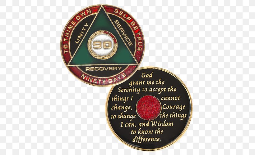 Sobriety Coin Medal Alcoholics Anonymous Alcoholism Narcotics Anonymous, PNG, 500x500px, Sobriety Coin, Alcoholics Anonymous, Alcoholism, Anonymity, Badge Download Free