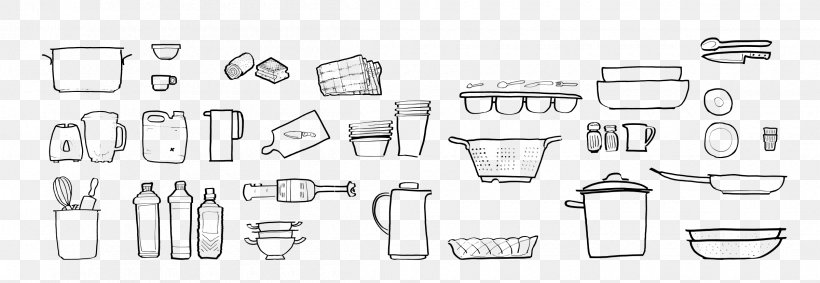 Kitchen Black And White Clip Art, PNG, 2400x831px, Kitchen, Auto Part, Black And White, Brand, Cleaning Download Free