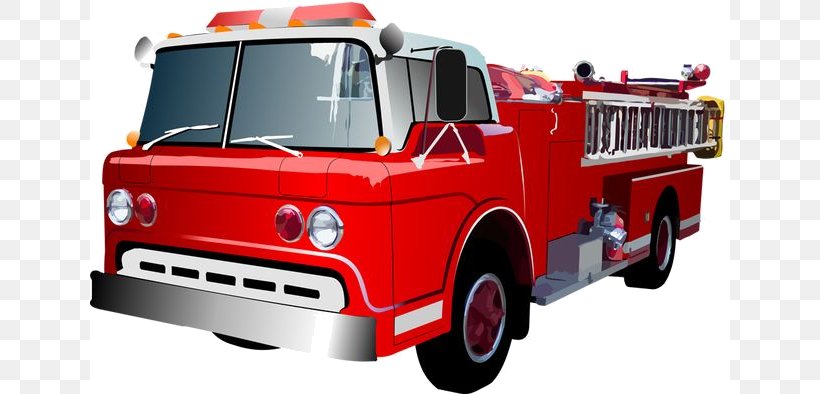 Firefighter Fire Engine Car Clip Art, PNG, 640x394px, Firefighter, Automotive Exterior, Car, Commercial Vehicle, Emergency Service Download Free
