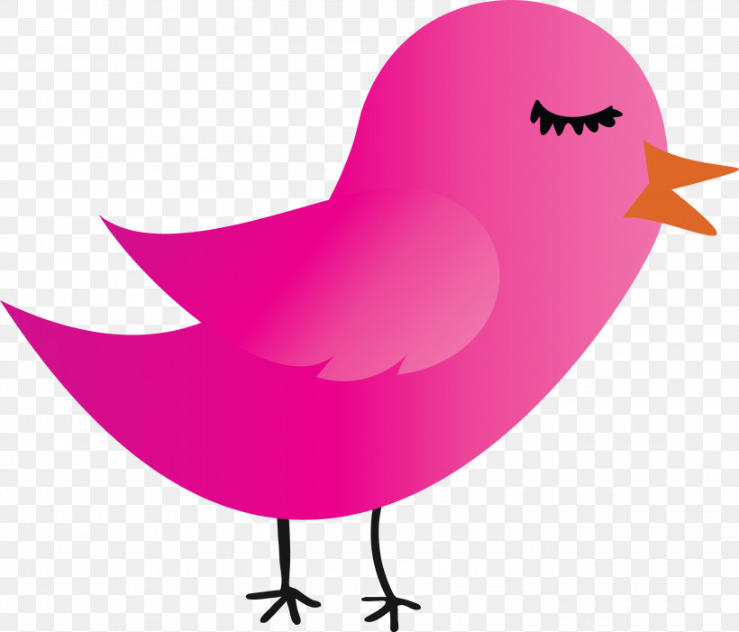 Pink Bird Cartoon Beak Water Bird, PNG, 3000x2566px, Cartoon Bird, Beak, Bird, Cartoon, Cute Bird Download Free