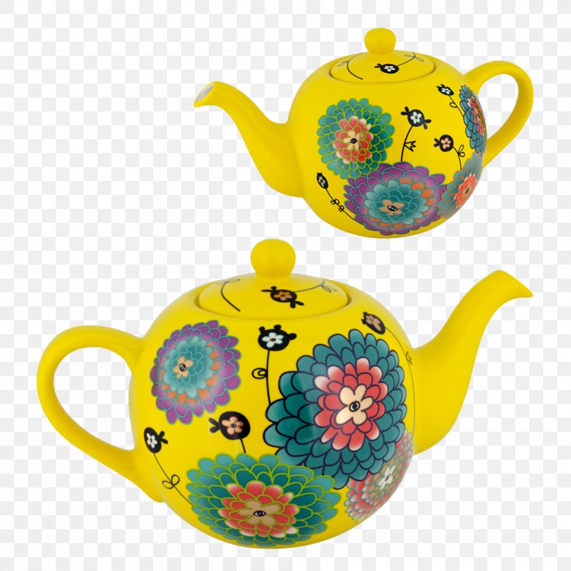 Kettle Teapot Tableware Yellow Lid, PNG, 1000x1000px, Kettle, Ceramic, Dishware, Lid, Porcelain Download Free