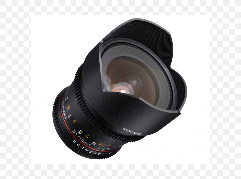 Samyang 10mm F/2.8 ED AS NCS CS Camera Lens Samyang Optics Micro Four Thirds System Sony E-mount, PNG, 610x610px, Samyang 10mm F28 Ed As Ncs Cs, Apsc, Camera, Camera Accessory, Camera Lens Download Free