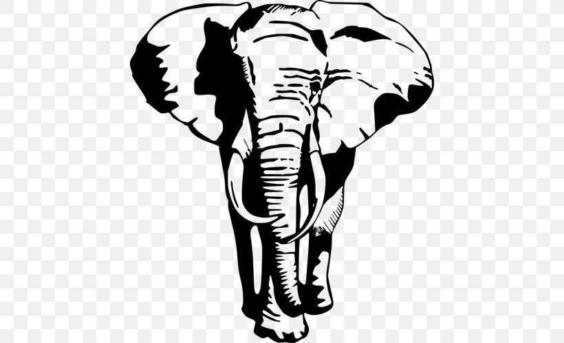Wall Decal Sticker Elephantidae Polyvinyl Chloride, PNG, 500x500px, Wall Decal, African Elephant, Art, Black And White, Cattle Like Mammal Download Free