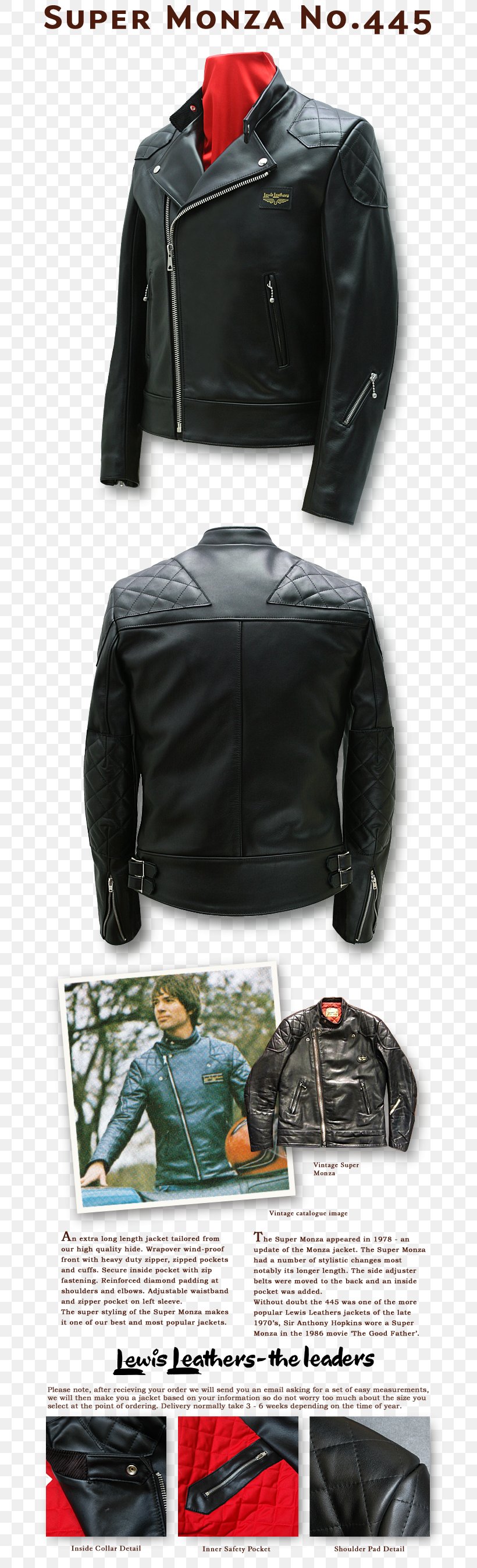 The Black Leather Jacket Lewis Leathers, PNG, 730x2698px, Leather Jacket, Bag, Black Leather Jacket, Brand, Clothing Download Free