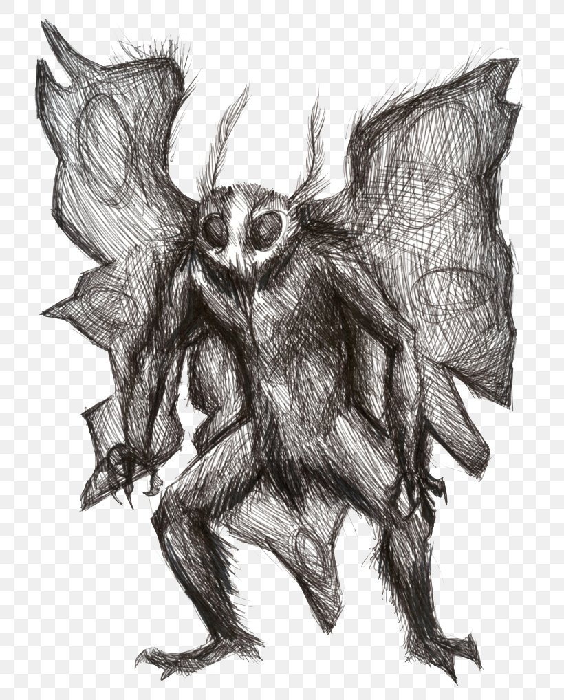 Point Pleasant Mothman Flatwoods Monster Drawing, PNG, 785x1018px, Point Pleasant, Art, Black And White, Demon, Deviantart Download Free
