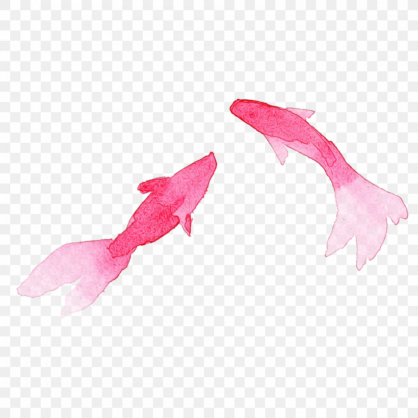 Pink Wing Plant Animal Figure Magenta, PNG, 2000x2000px, Watercolor Fish, Animal Figure, Magenta, Paint, Pink Download Free
