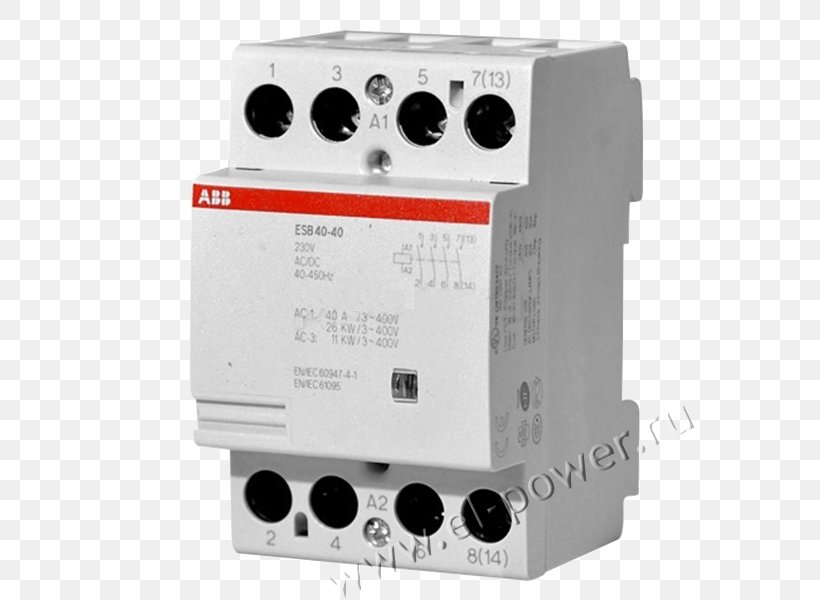 ABB ESB Instalation Contactor 4 Pole GHE3491102R0006 ABB Components System Pro M Compact ESB 63-40 GHE3691102R0003 ABB Group Electrical Switches, PNG, 600x600px, Contactor, Abb Group, Circuit Breaker, Circuit Component, Electric Potential Difference Download Free