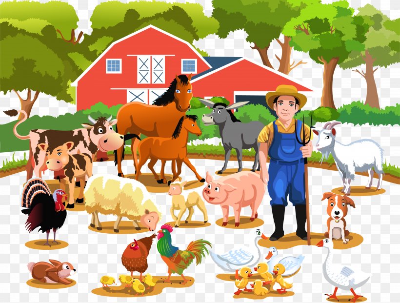 Farm Livestock Agriculture Illustration, PNG, 4810x3645px, Farm, Agriculture, Art, Barn, Cartoon Download Free