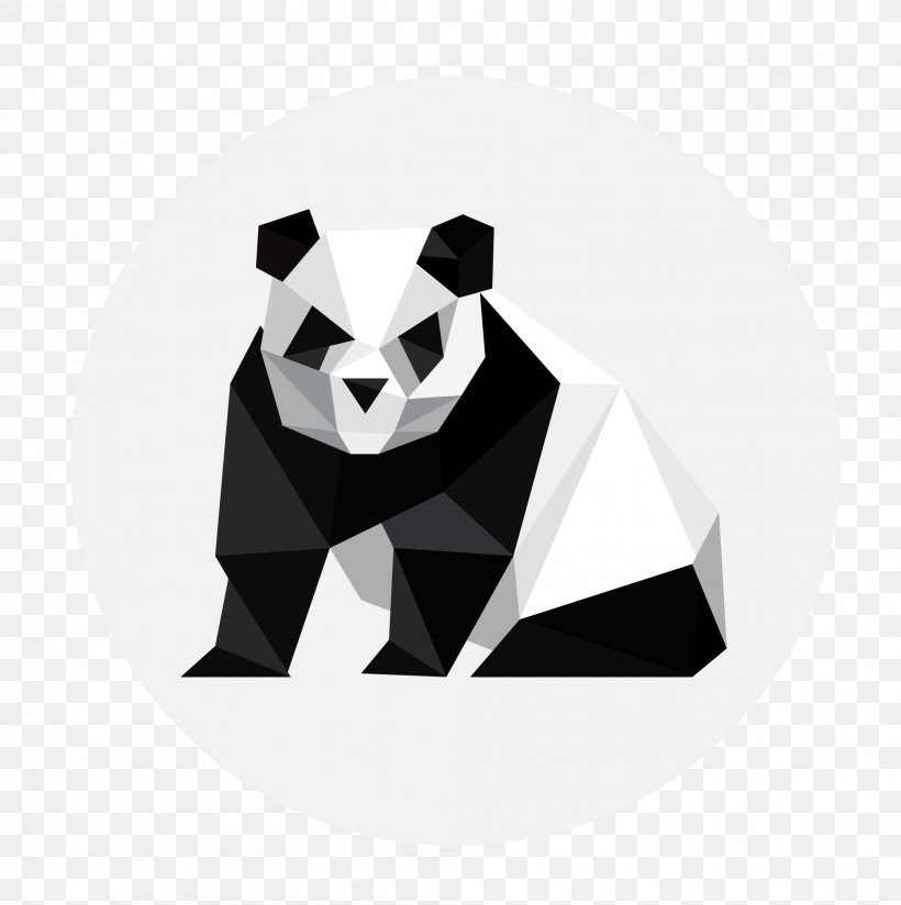 Giant Panda Origami Clip Art, PNG, 2017x2029px, Giant Panda, Black And White, Brand, Drawing, Flat Design Download Free