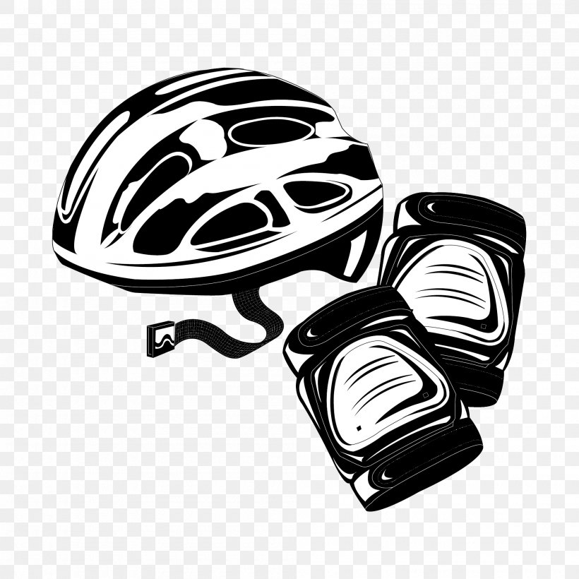 Protective Equipment In Gridiron Football Bicycle Helmet Glove, PNG, 2000x2000px, Bicycle Helmet, Automotive Design, Bicycle, Black And White, Filename Extension Download Free