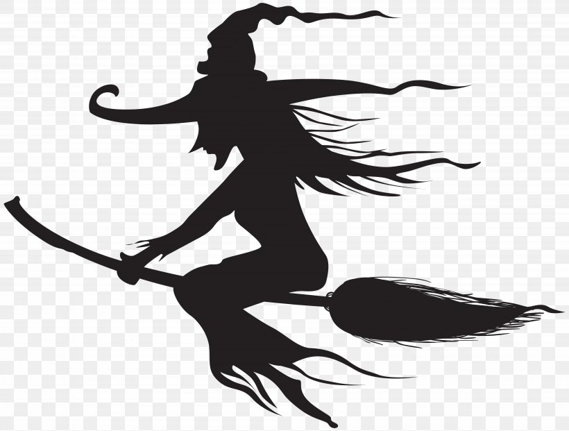 Witchcraft Halloween Silhouette Clip Art, PNG, 8000x6065px, Witchcraft, Art, Black And White, Fictional Character, Halloween Download Free