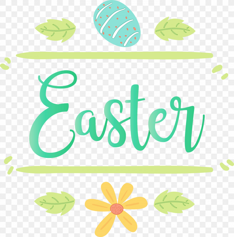 Green Text Leaf Font Plant, PNG, 2952x3000px, Easter Day, Easter Sunday, Green, Happy Easter, Leaf Download Free