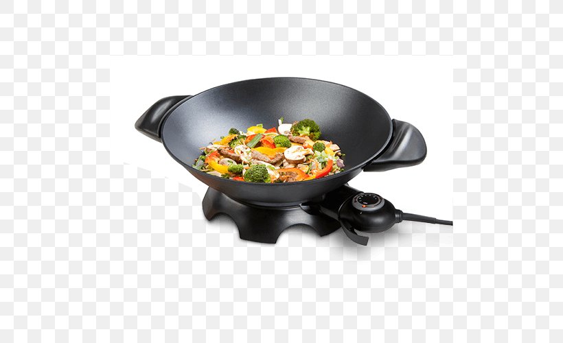 Wok DOMO ELEKTRO Electricity Cookware Kitchen, PNG, 500x500px, Wok, Contact Grill, Cookware, Cookware Accessory, Cookware And Bakeware Download Free