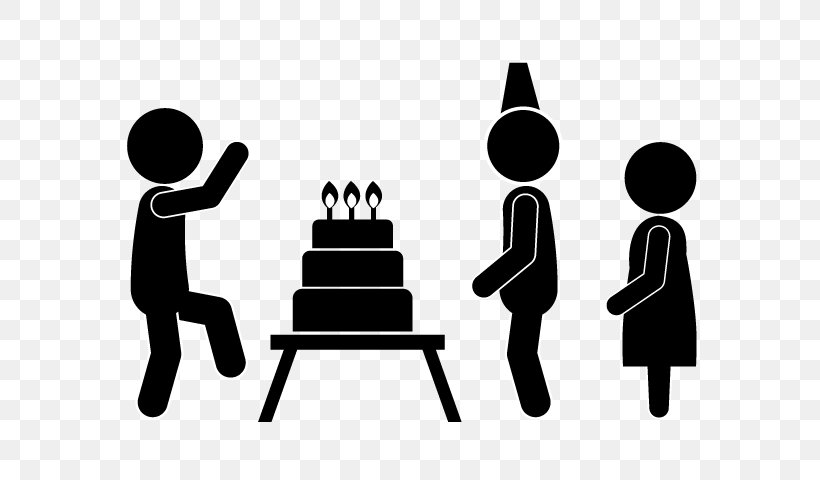 Pictogram Birthday, PNG, 640x480px, Pictogram, Birthday, Black And White, Brand, Cake Download Free