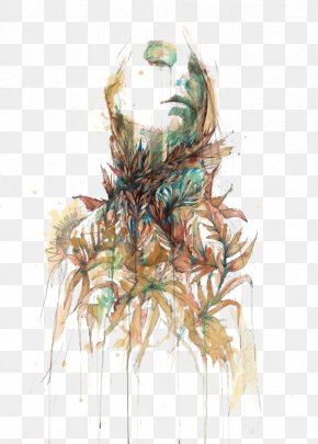 Woman - Tea Ink Painting Drawing Carne Griffiths Ltd PNG