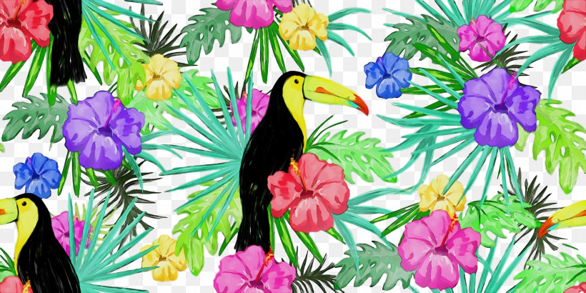 Floral Design, PNG, 1920x960px, Watercolor, Beak, Biology, Floral Design, Flower Download Free