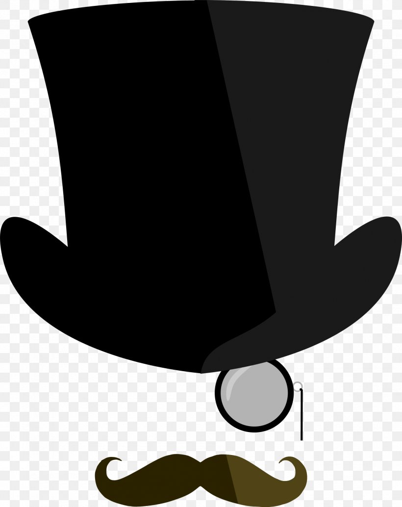Top Hat Monocle Moustache Clip Art, PNG, 1903x2400px, Top Hat, Black And White, Bowler Hat, Clothing, Fashion Download Free