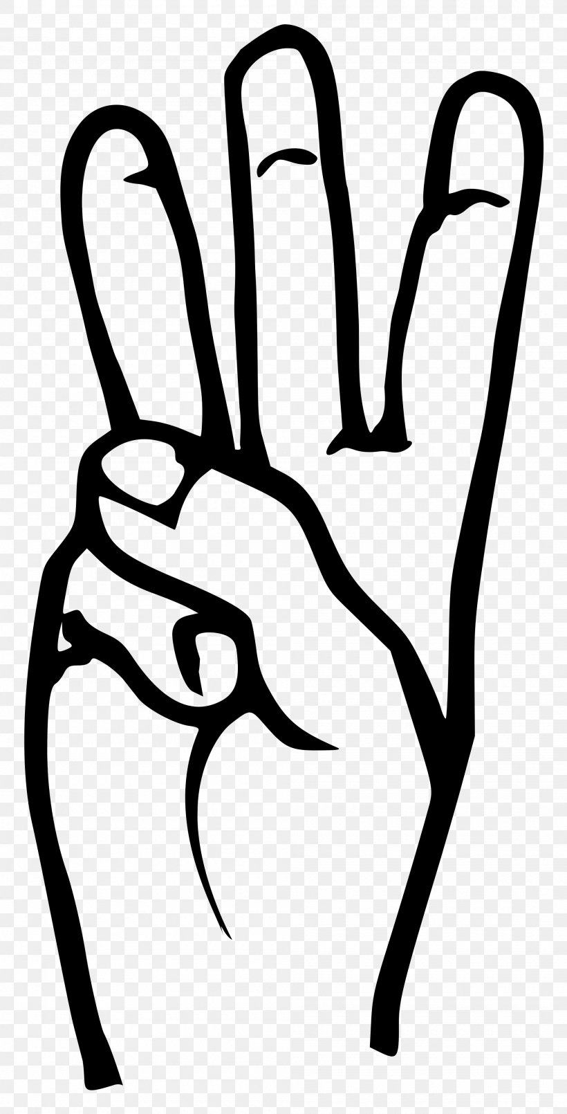 American Sign Language W, PNG, 2000x3929px, Sign Language, Alphabet, American Sign Language, Artwork, Black Download Free