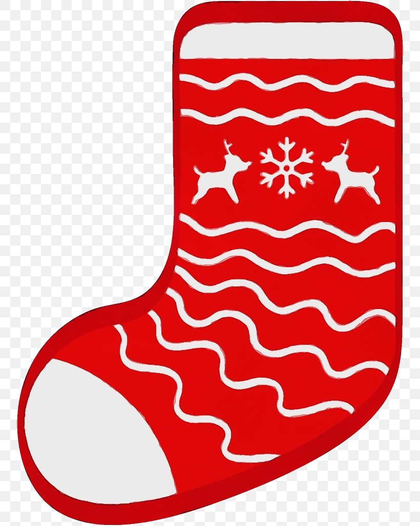 Christmas Stocking, PNG, 756x1028px, Watercolor, Christmas Stocking, Paint, Red, Wet Ink Download Free
