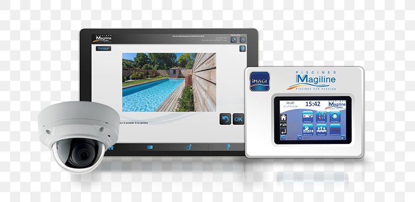 Swimming Pool Magiline Filtration Home Automation Kits Heat Pump, PNG, 720x400px, Swimming Pool, Communication, Coping, Display Device, Electronics Download Free