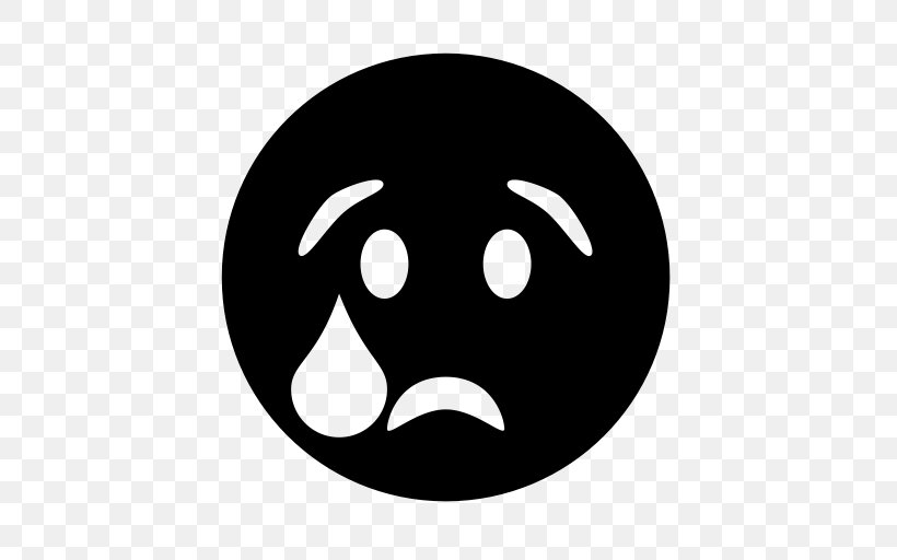 Sadness Emoticon Smiley Clip Art, PNG, 512x512px, Sadness, Black, Black And White, Crying, Emoticon Download Free