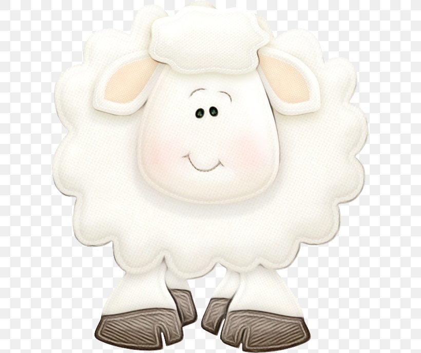 White Cartoon Sheep Snout Sheep, PNG, 617x687px, Watercolor, Animal Figure, Bovine, Cartoon, Paint Download Free