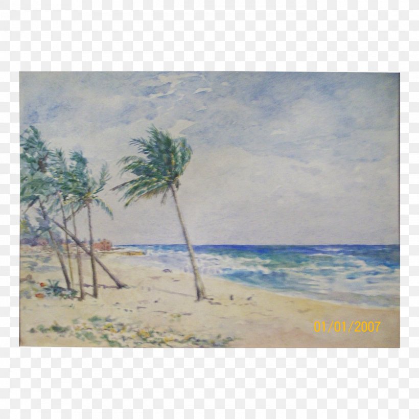 Caribbean Sea Watercolor Painting Beach, PNG, 1400x1400px, Caribbean, Beach, Coast, Coastal And Oceanic Landforms, Horizon Download Free